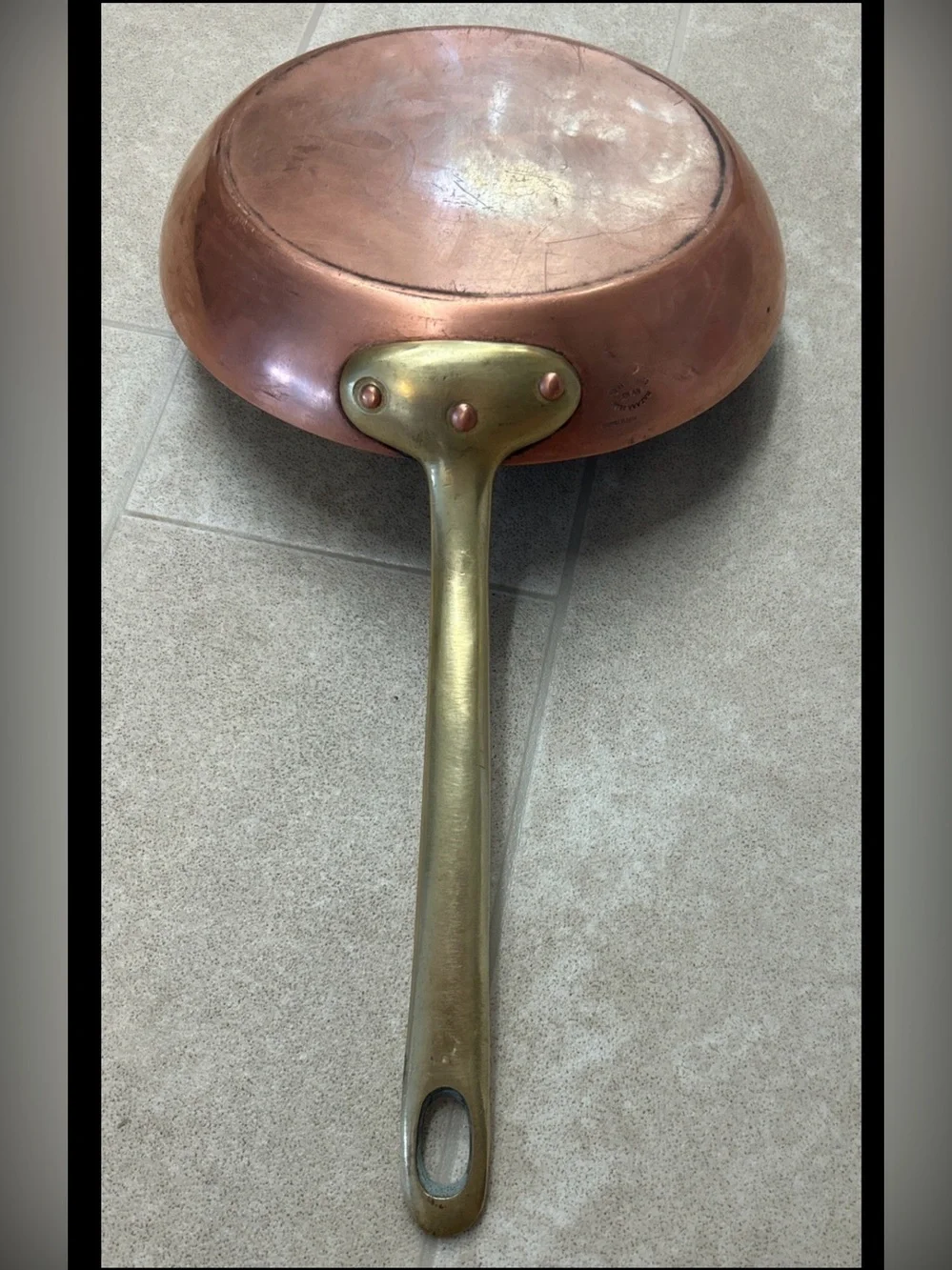 BAZAAR DE LA CUISINE NY/NY SOLID COPPER PAN WITH BRASS HANDLE  8” Upscale Cook